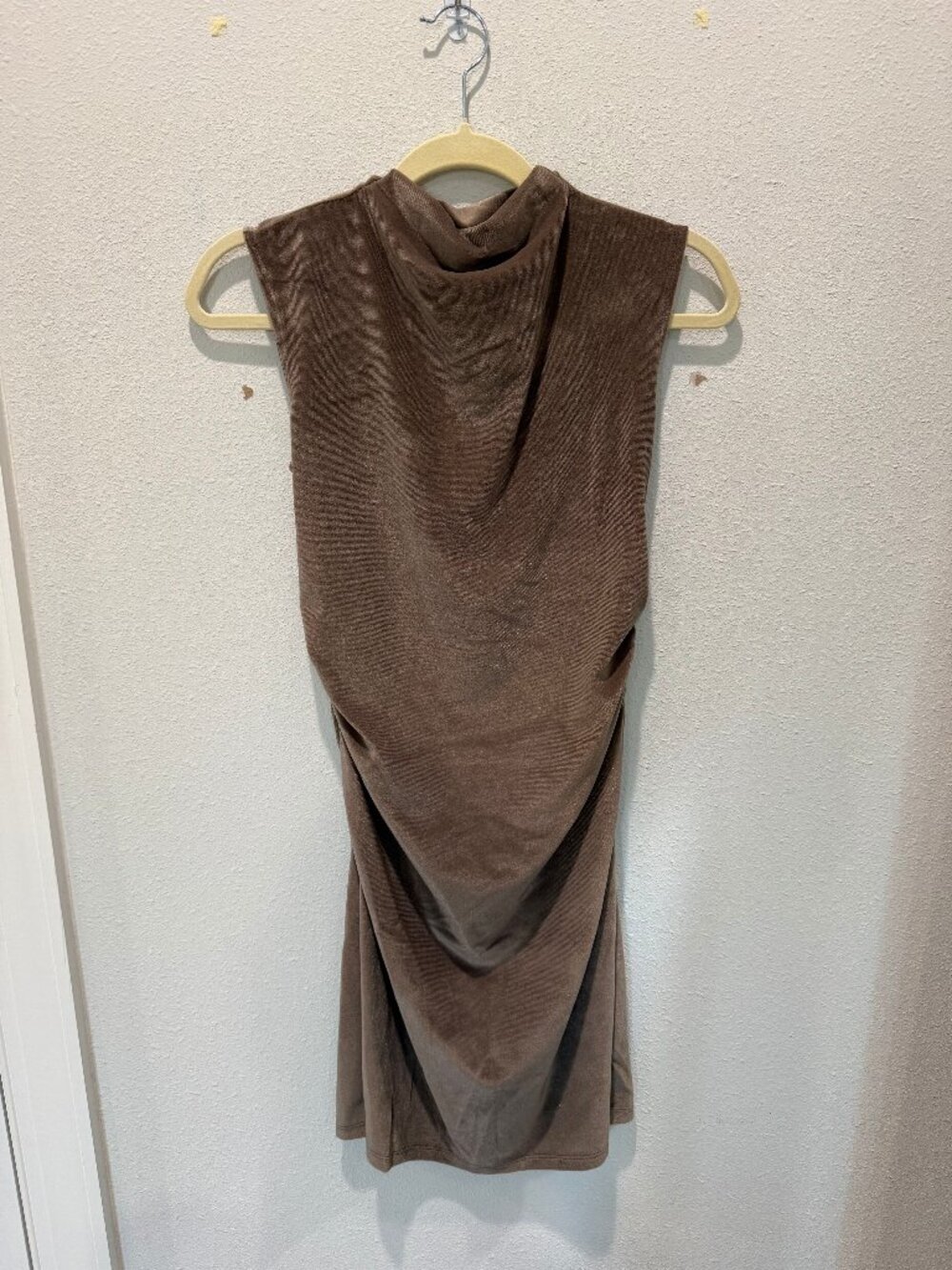 Mini Velvet Ruched Dress in Brown - A New Day
